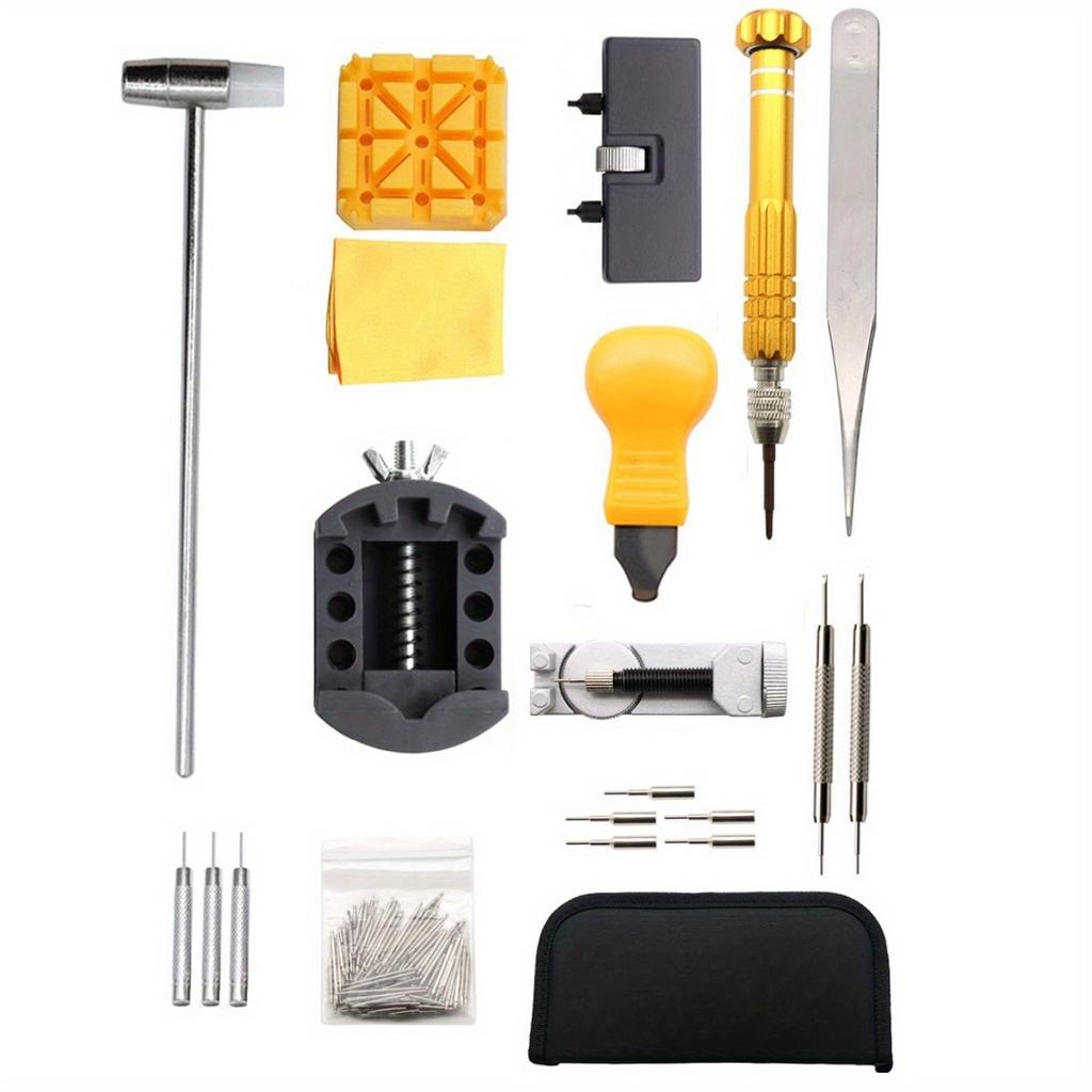 131pcs Watch Repair Kit, Watch Battery Replacement Kit, Professional Watch Tool Kit With Watch Link Removal Tool With 6 Extra Pins And Strap Tool
