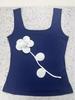Sleeveless Women's Knitted Shirt with 3D Flowers - European & American Style