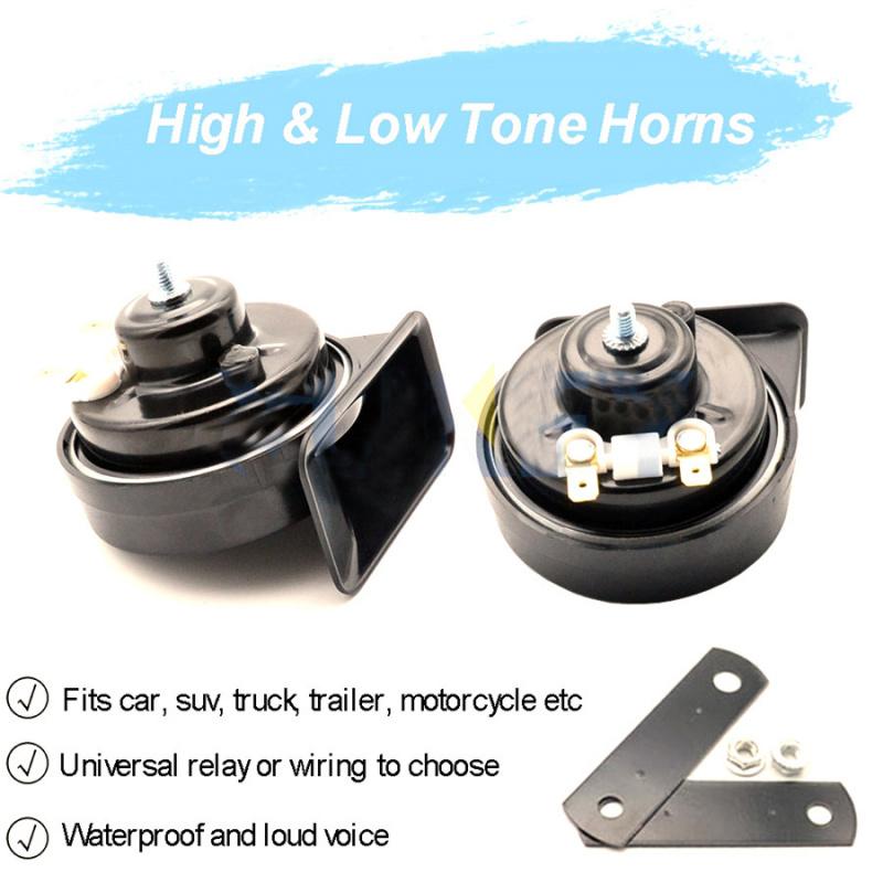 2X 410Hz/510Hz Snail Horn 110-125Db For Car Motorcycle Truck Waterproof Us Stock