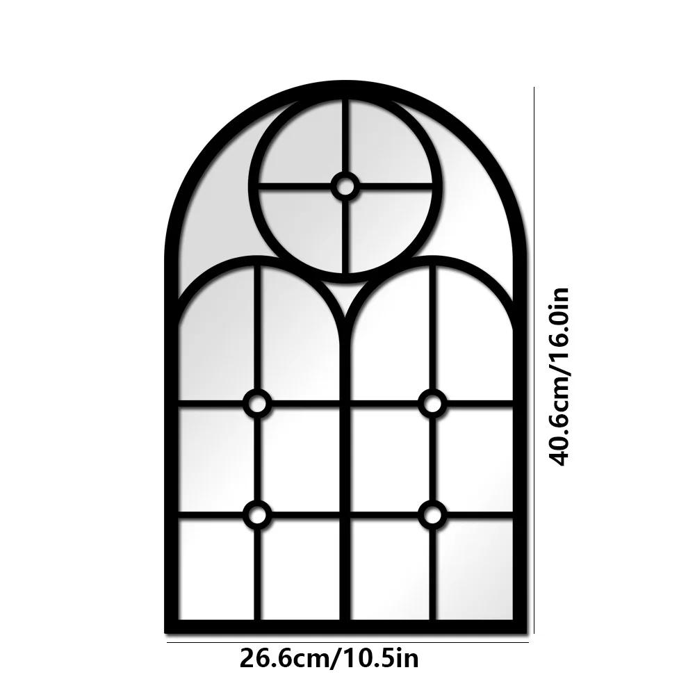 1/3Pcs Gothic Mirrors Wall Decor Spooky Gothic Arched Wall Mirrors Vintage Cathedral Arch Frame Mirror Decorative Goth Mirror