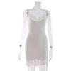 European & American Women's Sexy Spaghetti Strap Dress with Lace Trim