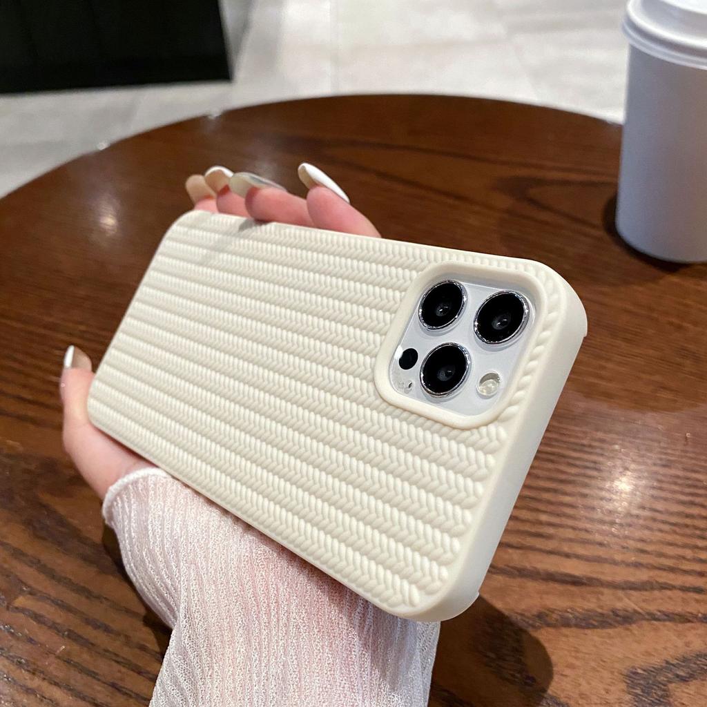 Weaving Pattern Suitable for IPhone16 High end Sense 13 Anti Fall 12 Large Holes 14 Business Simple Xr Apple 15 Mobile Phone Case