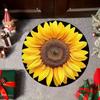 Vintage Tribal Floral Circular Mat Bold Yellow Red Geometric Ethnic Pattern Printed Round Rug for Living Room Home Decor