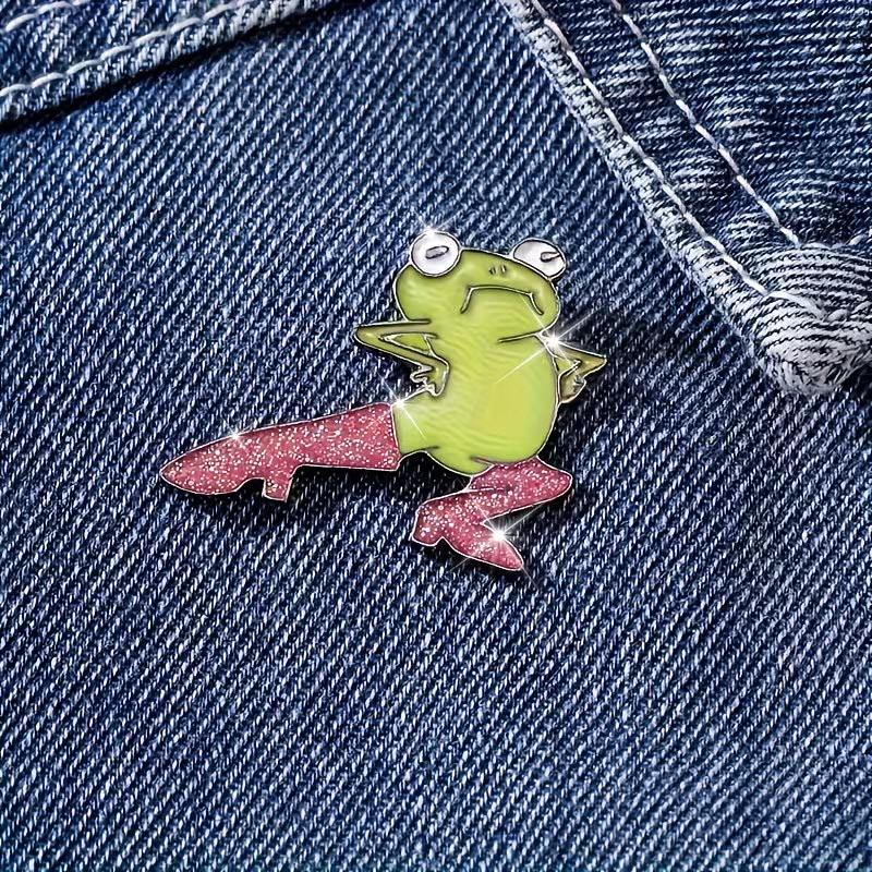 

1 Pc Funny Pink Boots Frog Enamel Pin Animal Metal Badge Lapel Pins Lacquered Gift Decoration Jewelry 1pc