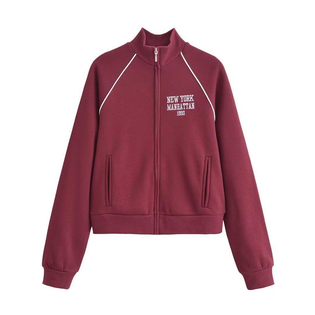TAOP&ZA Women's Letter Print Velvet Sweatshirt Set - Early Spring Collection