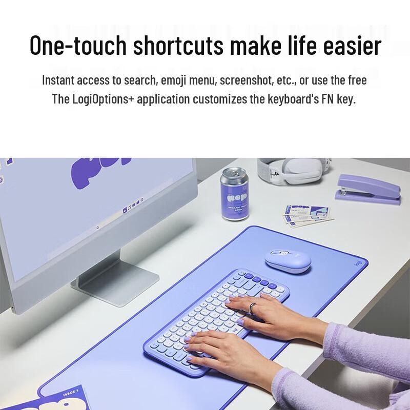 Logitech POP ICON COMBO Dual-Mode Wireless Keyboard and Mouse Set