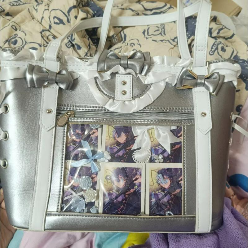 New Fashion Design For Girls Y2K Ulzzang Ita Bag Sweet Preppy Style Shoulder Bag For Women Large Capacity Ribbon Bow Tote Bag