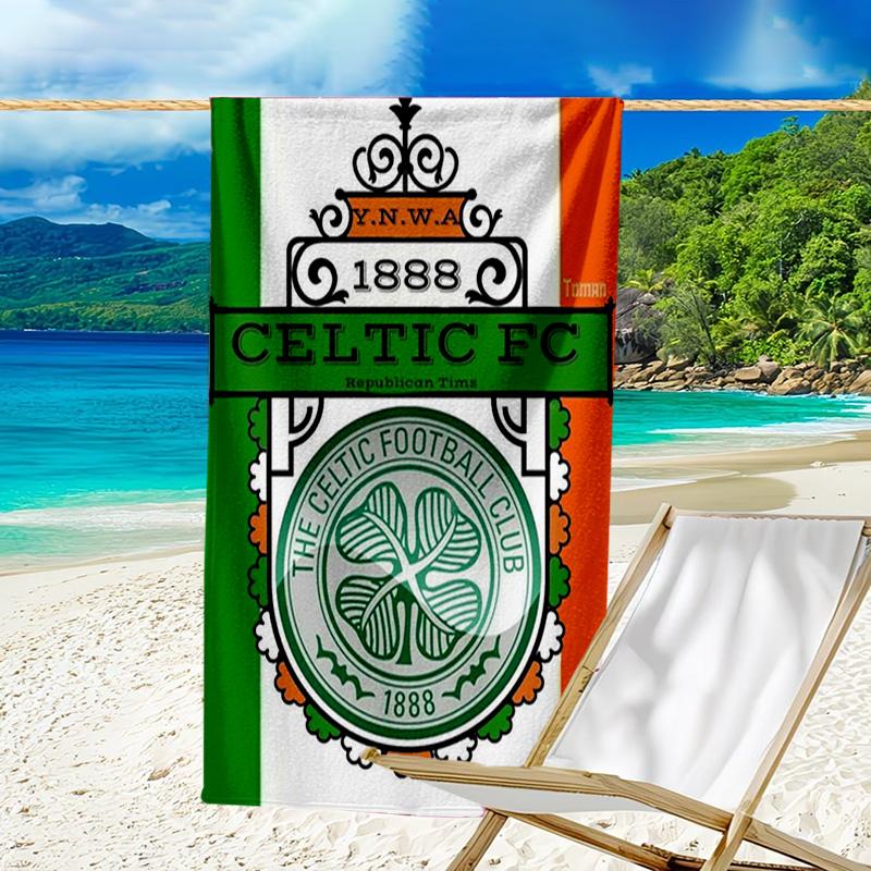Cel-tic Football Club Crest Printed Beach Towel, Super Soft Microfiber, Perfect Gift Birthday, for Pool, Beach, Travel, for family and friends