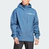 Adidas Terrex Multi Rain.Rdy 2.5-Layer Rain Jacket Solid Color Logo Hooded Long Sleeve Jacket Men Jacket Blue HZ9264
