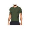 Under Armour Einfarbige Bedrucktes Logo Rundhals Kurzarm Fitnesshemd Herren Oberteile Armeegrün 1289555-330