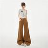 Spring Summer Trendy Comfort Coffee Soft Stretch Relaxed Slim Micro Flare Denim Pants For Women Casual Pants Oversize Denim Trousers