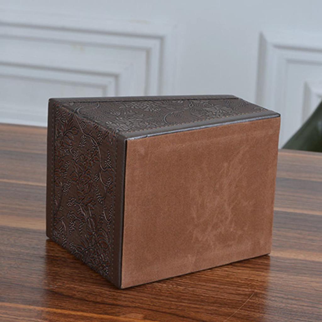 EXCEART Remote Control Rack, 3-Tier Leather Storage Rack with Remote Control Stand, Pen Holder, Smartphone Holder, Stylish Retro PU Leather Desk Organ