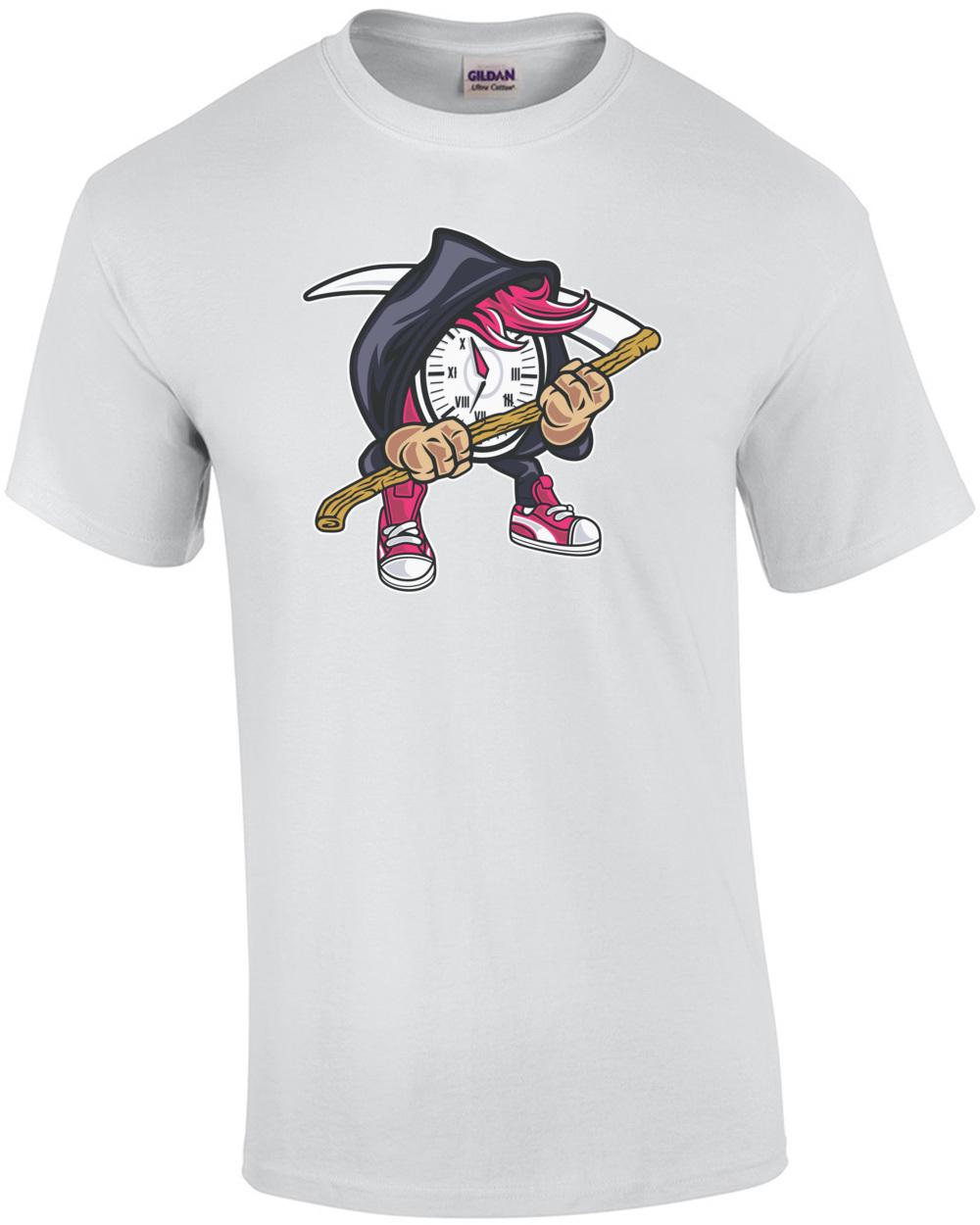 Horror Clock Time Will Come Grim Reaper T-Shirt S
