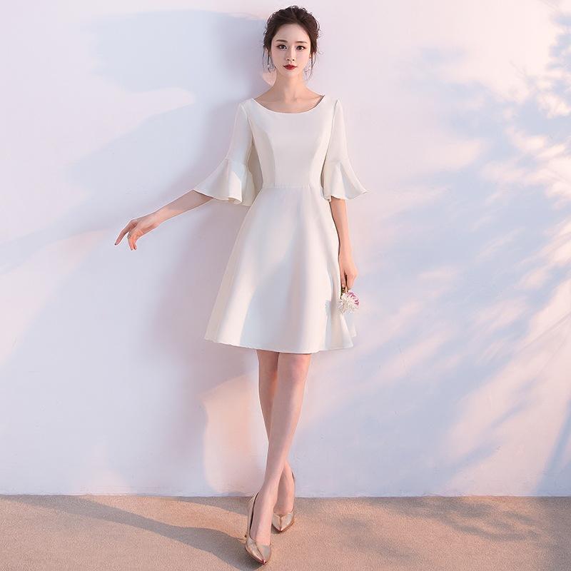 

Spring new short Korean version slim and thin party dress black bridesmaid dress XXXL