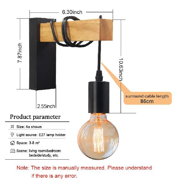 LED Wall light Sconces Fixtures 110V/220V E27 Iron Retro LED Wall Lamps Indoor Lamp Kitchen Bedside Living Room Bedside Lamp
