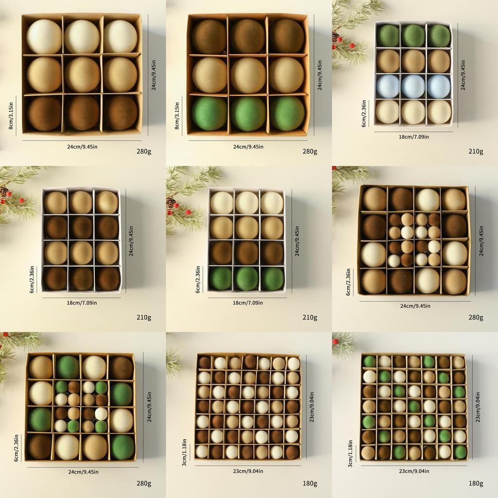 Christmas Tree Decor Flocking Balls Set With Multiple Colors For Holiday Festivities