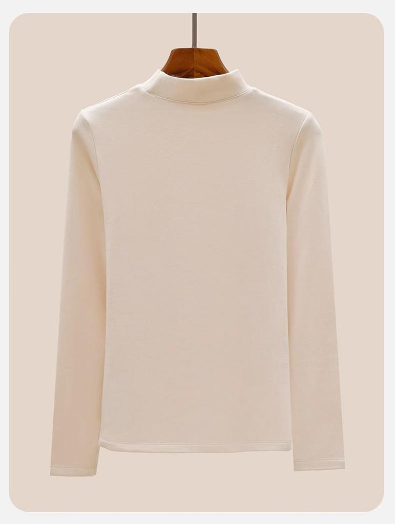 Women's Slim-Fit Half-High Collar Fleece Top for Fall/Winter 2025