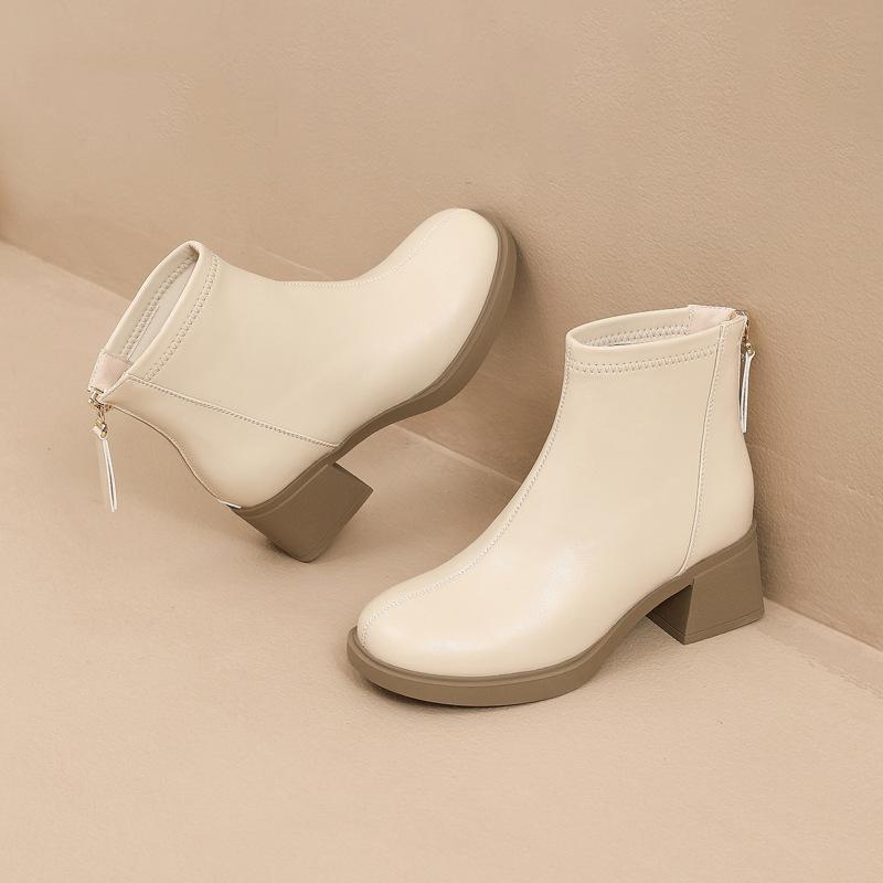 

Женские хиты продаж 2024 года осень/зима британский стиль французская мода Martin узкие короткие сапоги 38 чёрный