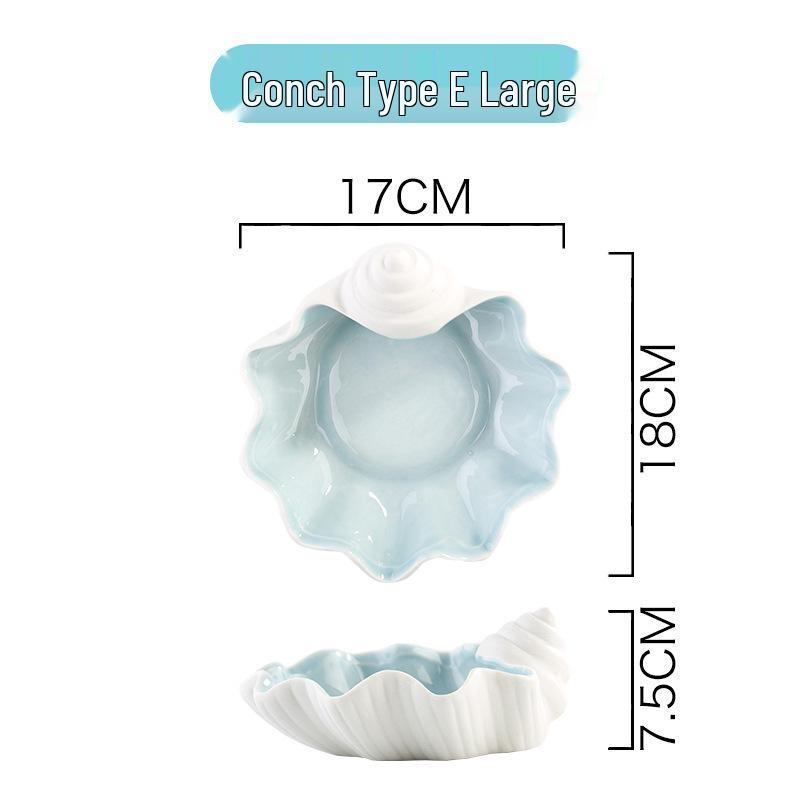 Starfish Seashell Ceramic Jewelry and Storage Tray with Marine Ornament Design