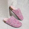 Baotou Brick Slippers, Women's Shoes, Sequins, Semi Slippers, Soft Soled Shoes, Casual Shoes, Non Slip Shoes, Sandals