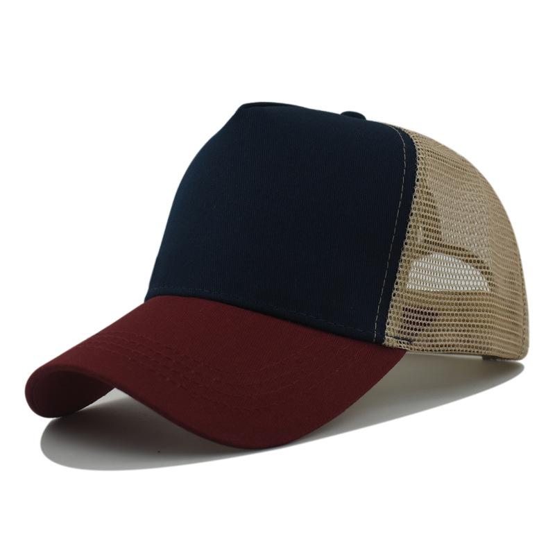 Custom Logo Basic Color Matching 5 Panel Mesh Hat For Women Summer Sunshade Breathable Baseball Caps Outdoor Sport Truck Dad Cap