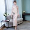 Cheongsam lungo rosa stile nazionale nuovo cinese migliorato per giovani donne, high-end, retrò, da passerella, indossabile in estate ogni giorno