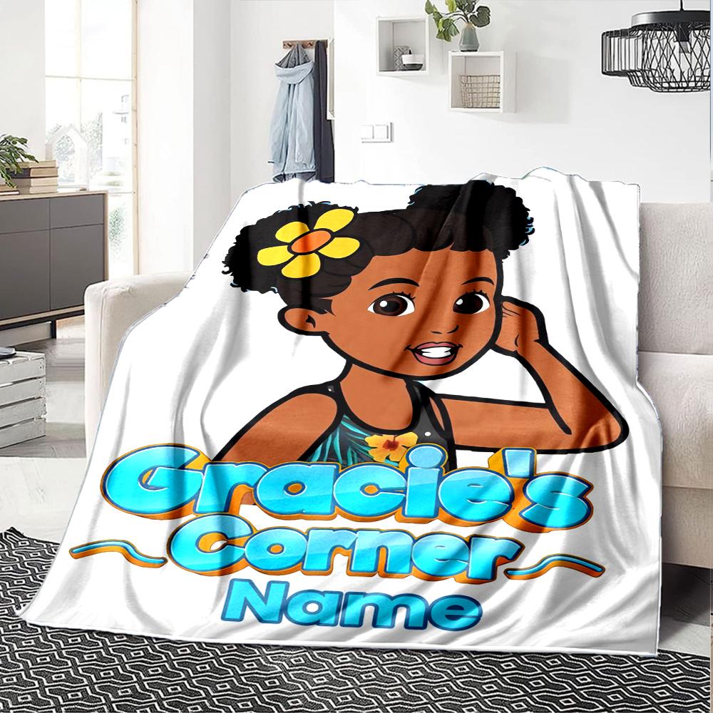 Customiz Name Personality Gracies Corner Blanket Soft &Warm Sofa Office Bed Travel Lunch Break Blanket, Gift Suitable All Seasons