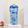550ml Kids Healthy Plastic Water Bottle With Straw BPA Free Leak-Proof Durable Unbreakable Cartoon Drinking Bottle With Handle