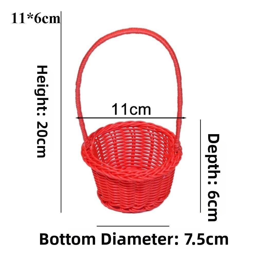 Beautiful Handmade Flower Storage Basket Hand-Woven Round Shape Storage Baskets Shopping Storage Hamper Basket