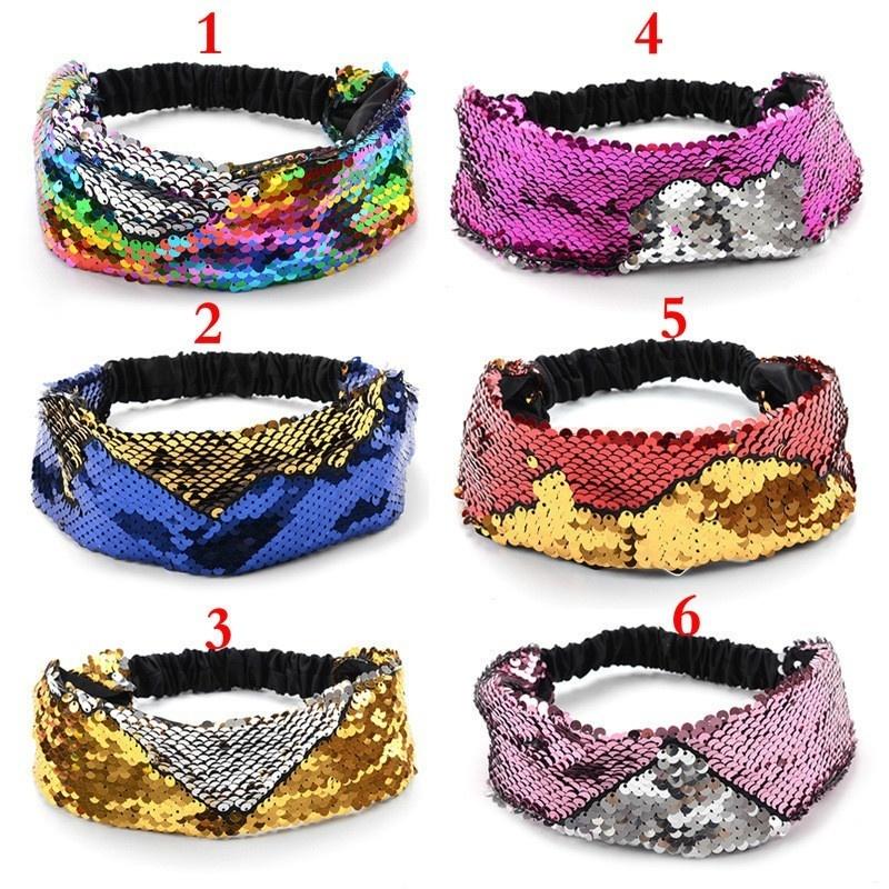Sequin Hair Bands Headbands Double-sided Sequin Children Hairbands