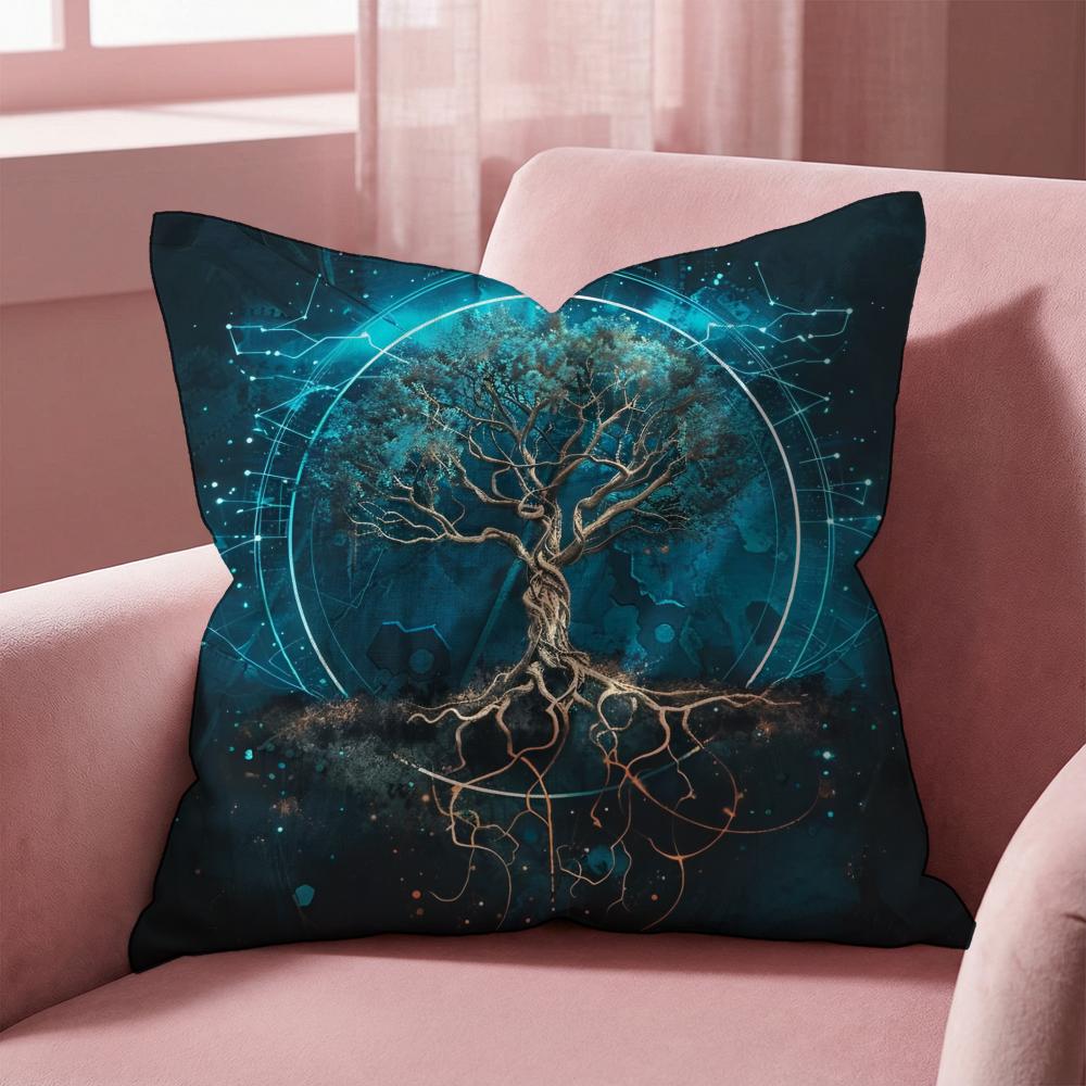 Tree of Life Cushion Cover Multi-Scene Pillow Cover for Home & Car - Reversible, Soft & Durable for Daily Use
