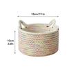 Cotton Rope Woven Basket Storage Bin for Nursery Bathroom Closet Cube Shelf Organizing 24x14cm White