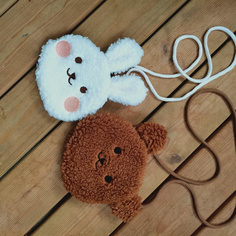 Kids White Rabbit Plush Mini Bag