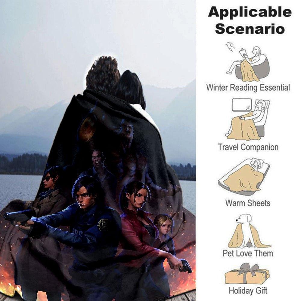 1pc Resident Evil 7 Blanket Soft Warm Throw for Home, Office, Travel All Season Cozy Bedding Gift, Office Cozy Accessory