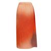 2025 Gradient A-Line Midi Skirt: High-Waisted, Fish Scale Print, Pleated Design