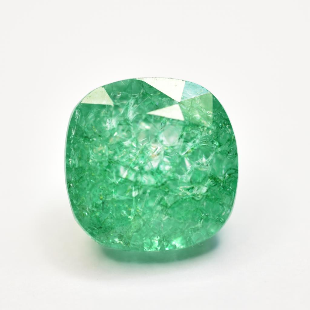 Emerald GREEN Square Cushion Cut 13x13 Mm NATURAL Certified Loose Gemstone