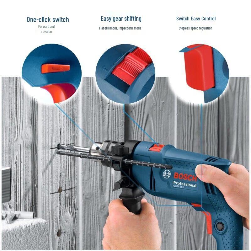 Bosch GSB550 Dual-Use Impact Drill/Screwdriver CN Plug (adapter Included)