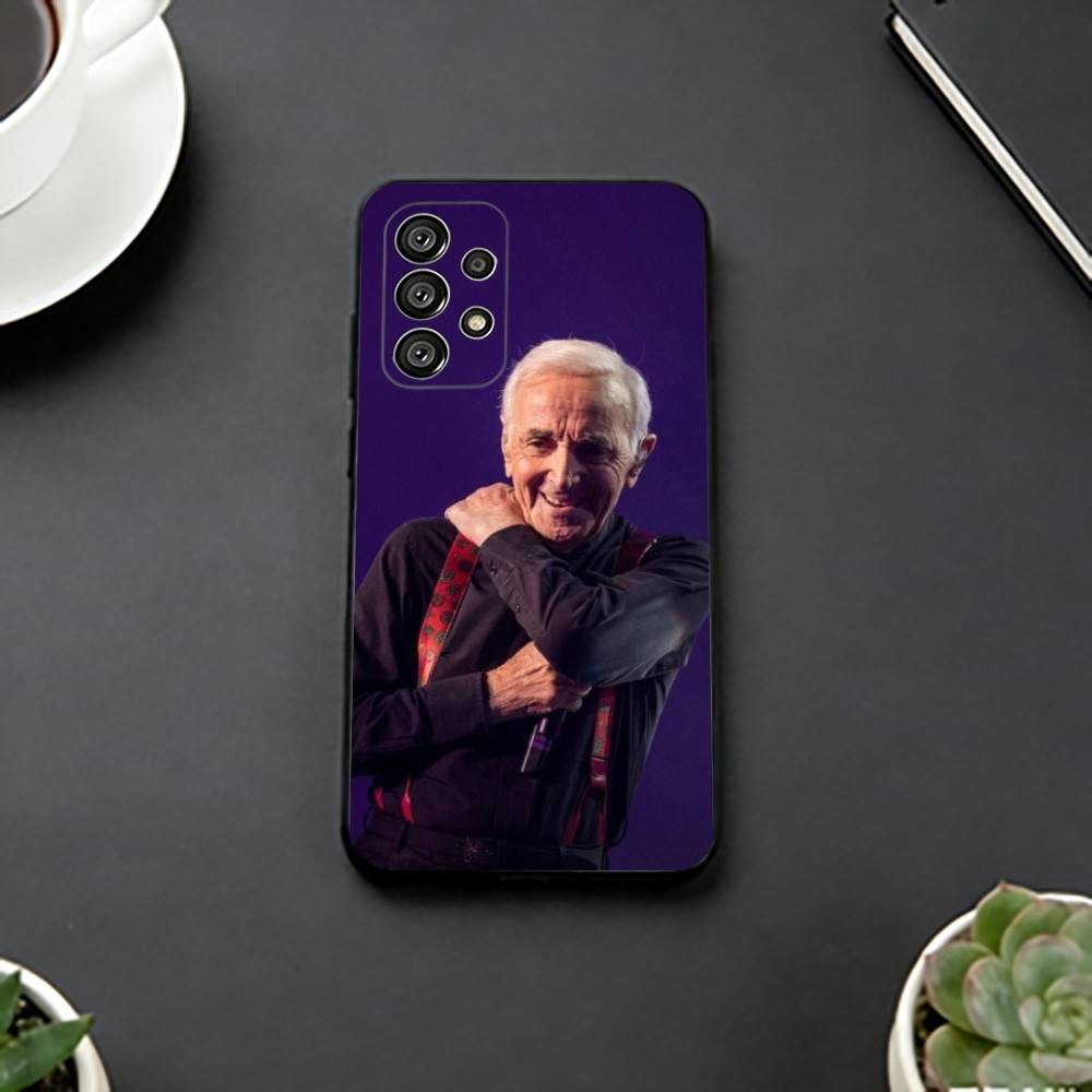 Charles Aznavour Music Phone Case For Samsung S25,S24,S21,S22,S23,S30,Ultra,S20,Plus,Fe,Soft Silicone Black Cover