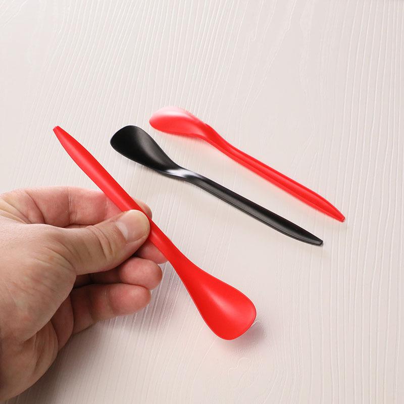 100Pcs Coffee Dessert Cake Spoons Plastic Spoon Tea Coffee Ice Cream Stick Stirring Bar Disposable Spoons