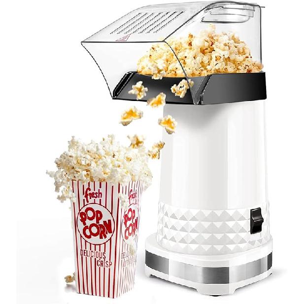 Hot Air Popcorn Maker Machine, 1200W Fast Making Electric Popcorn Machine with Measuring Cup and On/Off Switch, BPA Free, Oil-Free, ETL Certified 90%