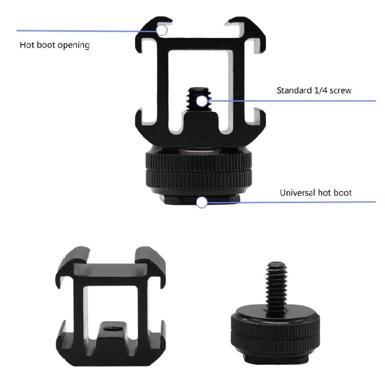 Triple Hot Shoe Base Mount Adapter Extend Holder for Microphone Monitor LED Video Light for LED Monitor Microphone