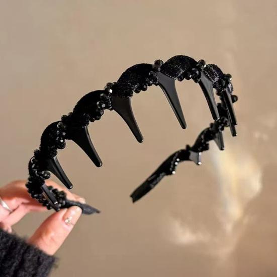 Rhinestone Hairband Elegant Vintage Non Slip Hair Hoop for Women Girls Fashionable Bridal Hair Accessory