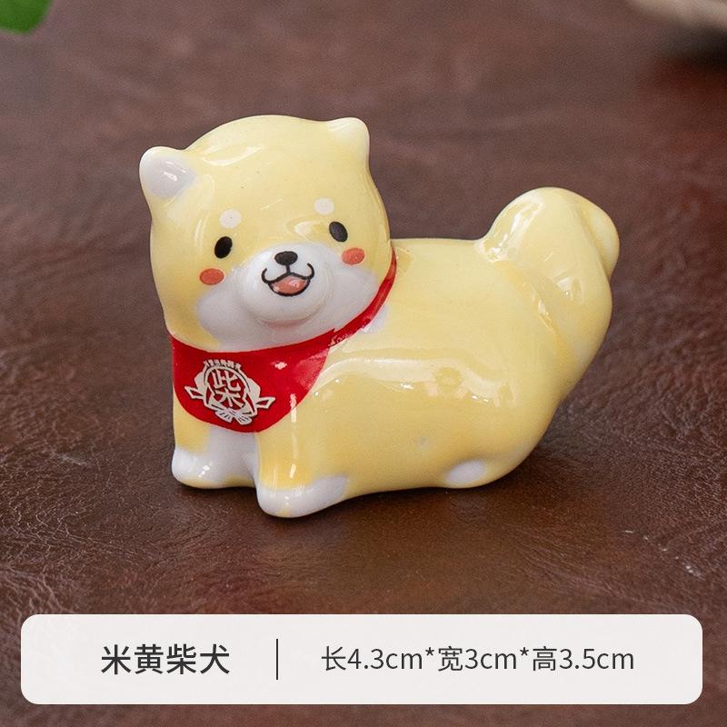 1-3 Japansk Shiba Inu Ätpinnshållare Djurserie Keramiska Bordsdekorationer Hem Kök Skedstöd Söta Tehusdjur