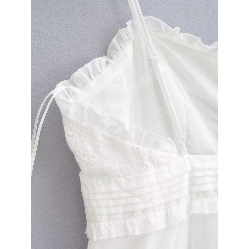 Kaslead New Arrival Women's Clothing Fashion Style Fashion Cotton Decorated Row Button Sling Dress Uwl740051