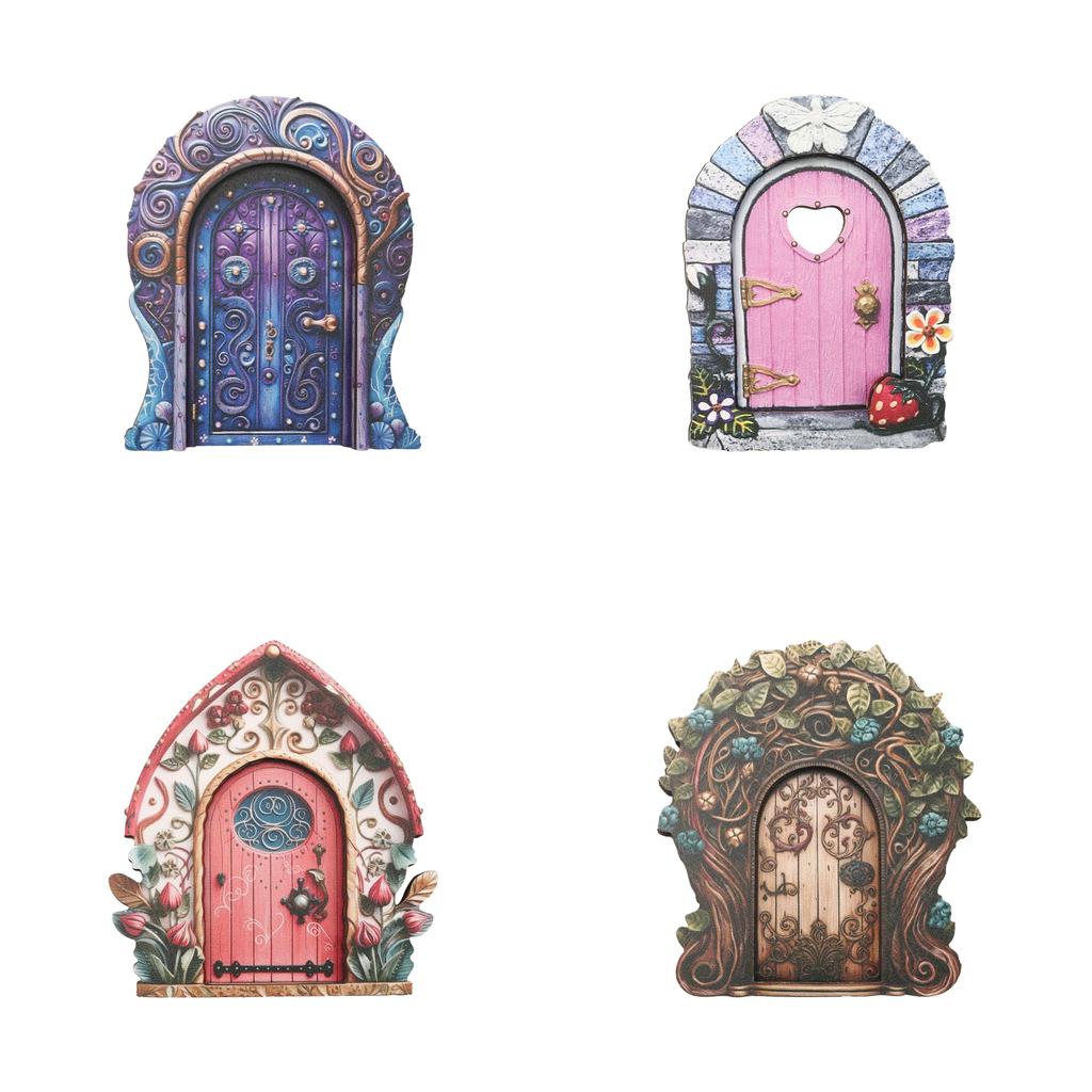 Garden Fairy Door Wooden Ornament With Creative Cottage Style For Indoor Landscape Display