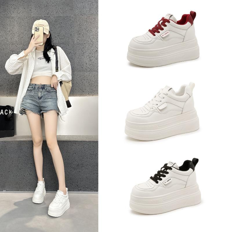 2575 Inner Height Increase White Shoes Women's New Versatile Skirt Small Thick Baseplate Shoes Women