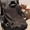 Women's 100% Pure Wool Cardigan Knit Vest - 2025 European Style High-End Autumn/Winter Layering Sweater Vest