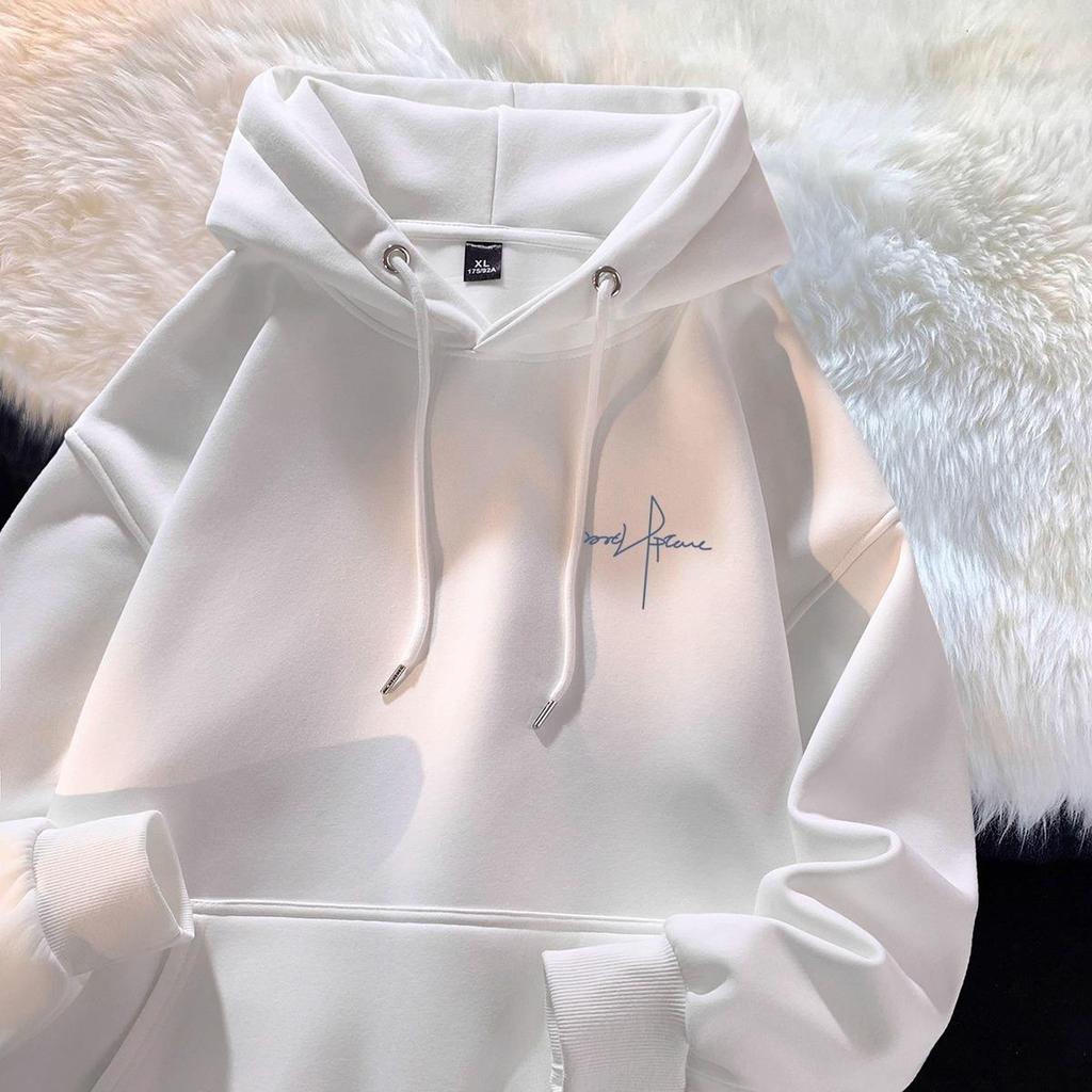 Personalized American Style Men's Hoodie – Autumn/Winter Velvet, Thick, Versatile Student Jacket