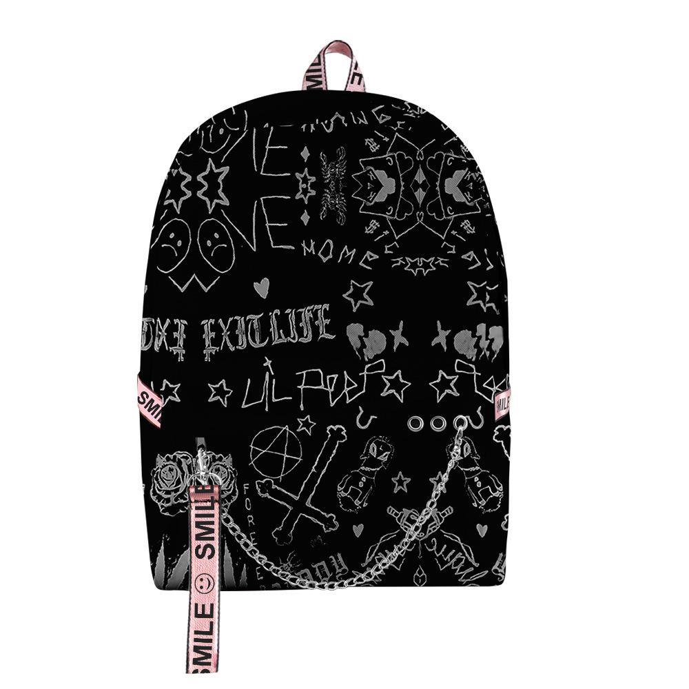Beliebte Neuheit Jugendliche Schultaschen Unisex Liebe Lil Peep Reisetaschen 3D-Druck Oxford Wasserdicht Notizbuch Schulterrucksäcke