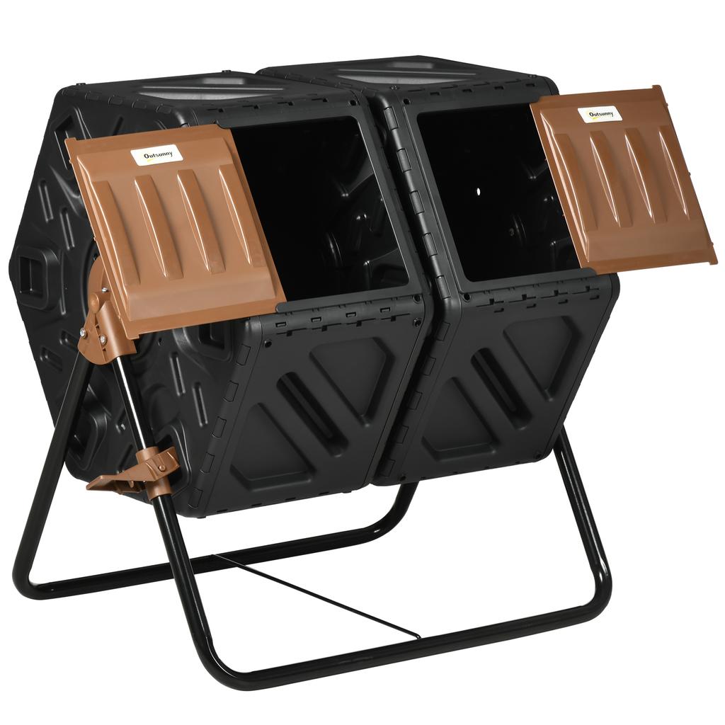 130L Double Chamber Composter - Black